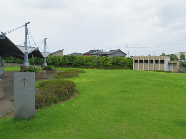緑の芝生が広がる広場
