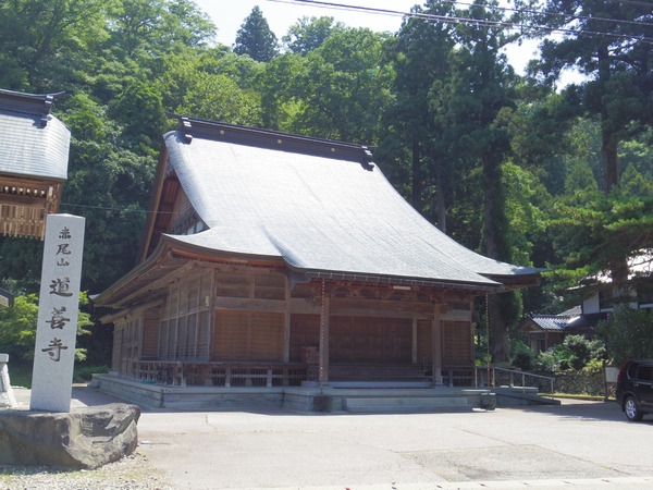 道善寺の裏で湧き出ています