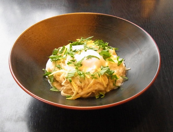 大門素麺のジャガイモスープ白みそ仕立て
