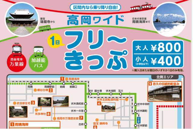 高岡ワイド１日フリーきっぷ