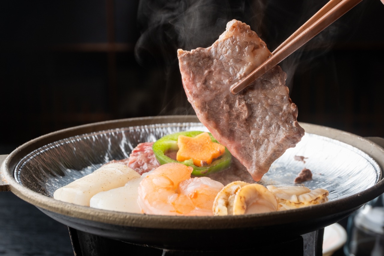 【料理一例】氷見牛と海鮮BBQ